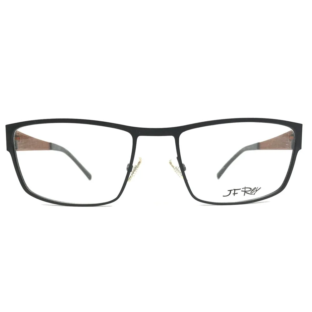 J.F. Rey Eyeglasses Frames JF2586 0060 Matte Black Orange Woven 55-18-145